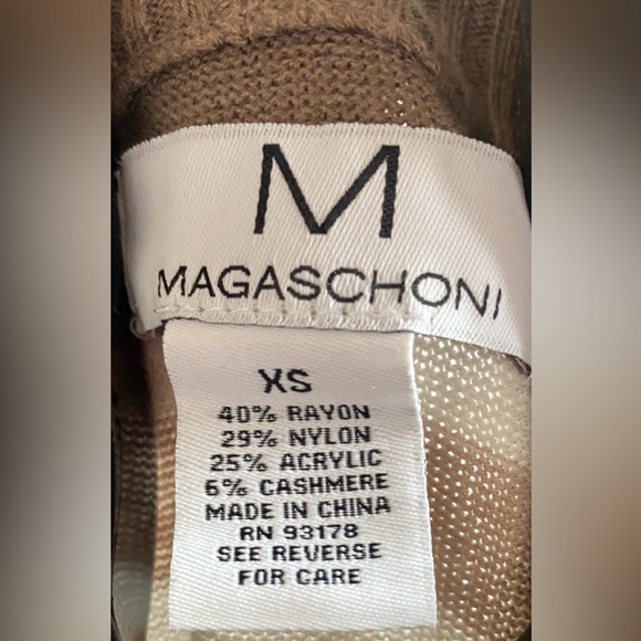 Magaschoni Women’s Striped Crewneck Sweater in Brown & Cream - Picture 3 of 3